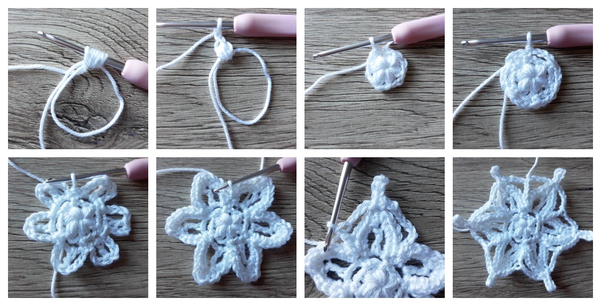 Blog-Inhaltsbild für 'Schneeflocke, kostenlose Häkelanleitung'